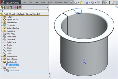 solidworks sheet metal cylinder with flange|sheet metal parts with cylinders.